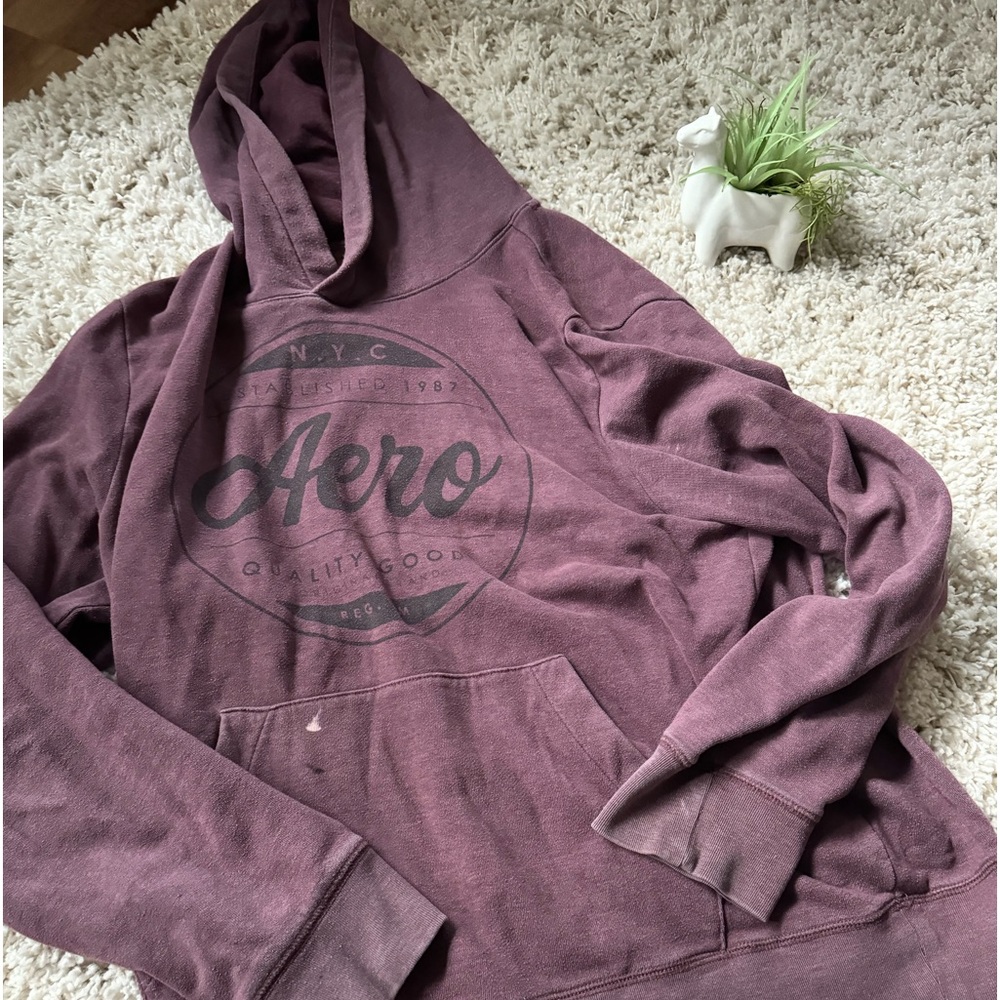 Aeropostale aero maroon burgundy oversized street baggie, unisex hoodie.